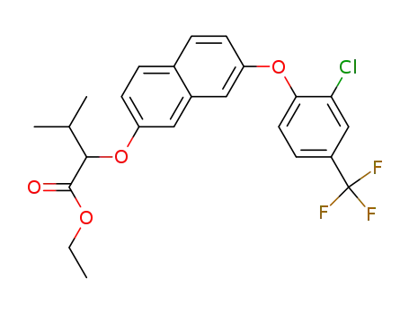 Molecular Structure of 103055-22-7 (Butanoic acid,
2-[[7-[2-chloro-4-(trifluoromethyl)phenoxy]-2-naphthalenyl]oxy]-3-methyl-,
ethyl ester)