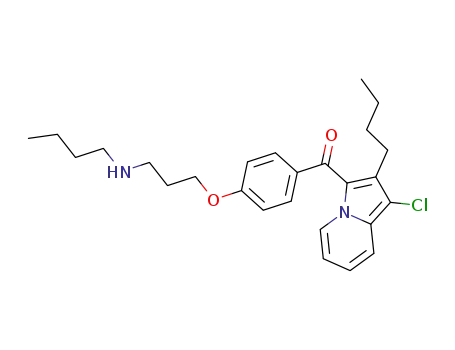 Molecular Structure of 89623-02-9 (Methanone,
[4-[3-(butylamino)propoxy]phenyl](2-butyl-1-chloro-3-indolizinyl)-)