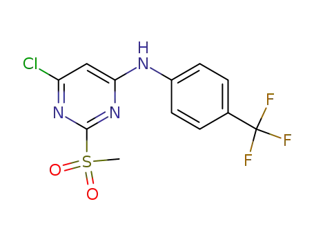 Molecular Structure of 86627-04-5 (4-Pyrimidinamine,
6-chloro-2-(methylsulfonyl)-N-[4-(trifluoromethyl)phenyl]-)