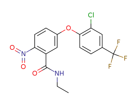 Molecular Structure of 73727-18-1 (Benzamide,5-[2-chloro-4-(trifluoromethyl)phenoxy]-N-ethyl-2-nitro-)