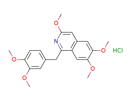 Molecular Structure of 41148-61-2 (Isoquinoline, 1-[(3,4-dimethoxyphenyl)methyl]-3,6,7-trimethoxy-,
hydrochloride)