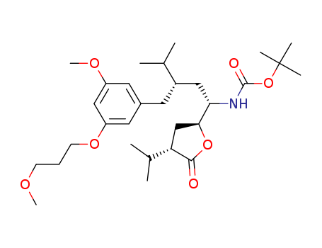 Carbamic acid, N-[(1S,3S)-3-[[3-methoxy-5-(3-methoxypropoxy)phenyl]methyl]-4-methyl-1-[(2S,4S)-tetrahydro-4-(1-methylethyl)-5-oxo-2-furanyl]pentyl]-, 1,1-dimethylethyl ester