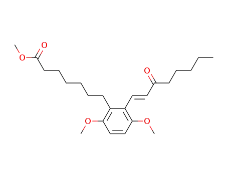 Molecular Structure of 64019-83-6 (Benzeneheptanoic acid, 3,6-dimethoxy-2-(3-oxo-1-octenyl)-, methyl
ester, (E)-)