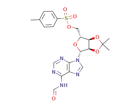 Molecular Structure of 4263-34-7 (Adenosine, N-formyl-2',3'-O-(1-methylethylidene)-,
5'-(4-methylbenzenesulfonate))