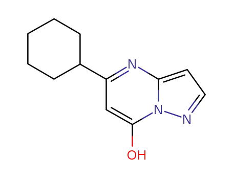 Molecular Structure of 189017-89-8 (Pyrazolo[1,5-a]pyrimidin-7-ol, 5-cyclohexyl-)
