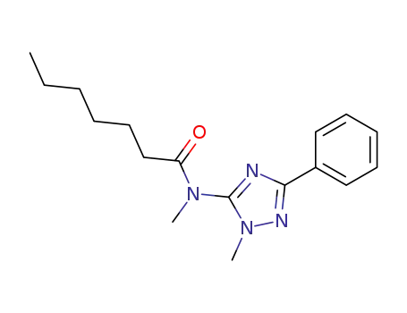 Molecular Structure of 62400-45-7 (Heptanamide, N-methyl-N-(1-methyl-3-phenyl-1H-1,2,4-triazol-5-yl)-)