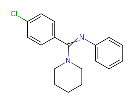 Molecular Structure of 62718-38-1 (Piperidine, 1-[(4-chlorophenyl)(phenylimino)methyl]-)