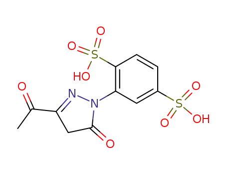 Molecular Structure of 113701-07-8 (1,4-Benzenedisulfonic acid,
2-(3-acetyl-4,5-dihydro-5-oxo-1H-pyrazol-1-yl)-)