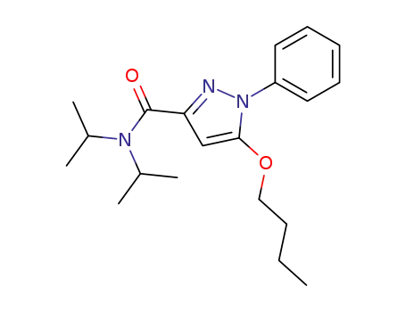 Molecular Structure of 55227-84-4 (1H-Pyrazole-3-carboxamide, 5-butoxy-N,N-bis(1-methylethyl)-1-phenyl-)