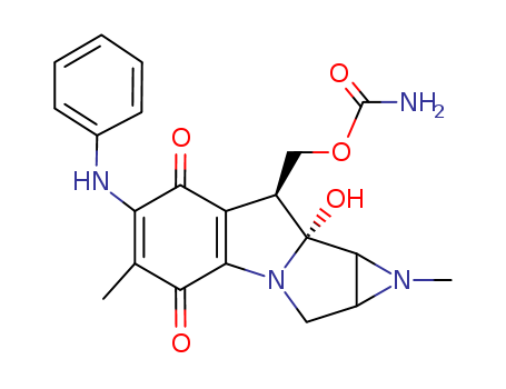 Molecular Structure of 17269-55-5 (Azirino[2',3':3,4]pyrrolo[1,2-a]indole-4,7-dione,8-[[(aminocarbonyl)oxy]methyl]-1,1a,2,8,8a,8b-hexahydro-8a-hydroxy-1,5-dimethyl-6-(phenylamino)-,[1aS-(1aa,8a,8aa,8ba)]- (9CI))