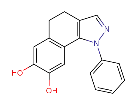 Molecular Structure of 57595-69-4 (1H-Benz[g]indazole-7,8-diol, 4,5-dihydro-1-phenyl-)