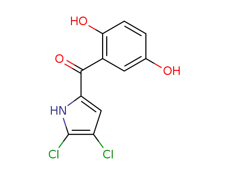 Molecular Structure of 50499-43-9 (Methanone, (4,5-dichloro-1H-pyrrol-2-yl)(2,5-dihydroxyphenyl)-)