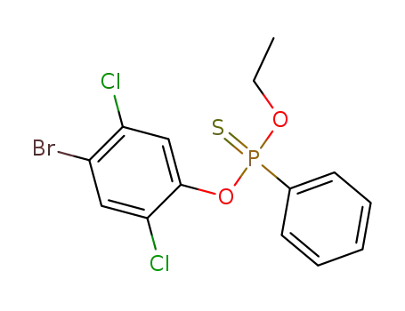 Molecular Structure of 18936-66-8 (O-(2,5-DICHLORO-4-BROMOPHENYL)O-ETHYLPHENYLPHOSPHONOTHIONATE)