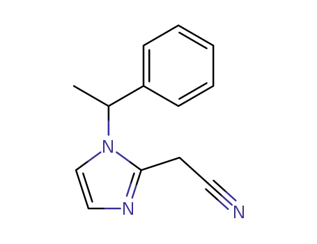 Molecular Structure of 63928-06-3 (1H-Imidazole-2-acetonitrile, 1-(1-phenylethyl)-)
