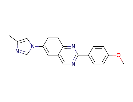 Molecular Structure of 1201902-04-6 (2-(4-methoxyphenyl)-6-(4-methyl-1H-imidazol-1-yl)quinazoline)