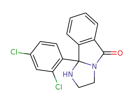 Molecular Structure of 13450-13-0 (5H-Imidazo[2,1-a]isoindol-5-one,
9b-(2,4-dichlorophenyl)-1,2,3,9b-tetrahydro-)