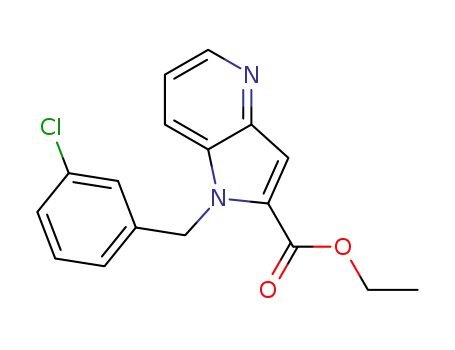 Molecular Structure of 677302-79-3 (ethyl 1-(3-chlorobenzyl)-1H-pyrrolo[3,2-b]pyridine-2-carboxylate)