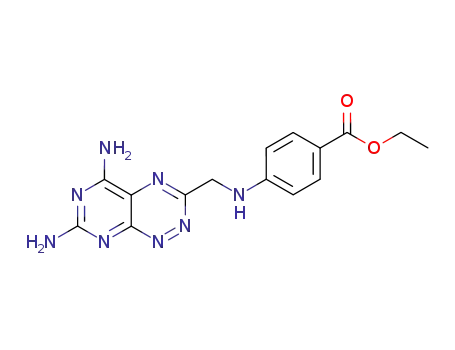 Molecular Structure of 35171-07-4 (ethyl 4-{[(5,7-diaminopyrimido[5,4-e][1,2,4]triazin-3-yl)methyl]amino}benzoate)