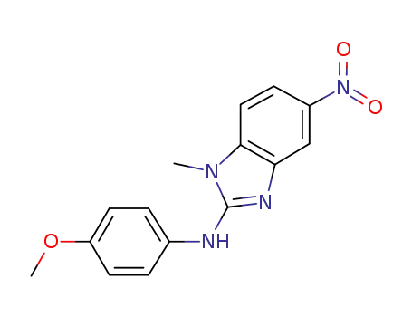 Molecular Structure of 596131-42-9 (1H-Benzimidazol-2-amine, N-(4-methoxyphenyl)-1-methyl-5-nitro-)