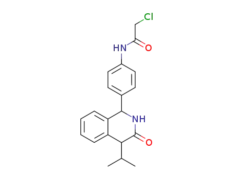 Molecular Structure of 54087-57-9 (Acetamide,
2-chloro-N-[4-[1,2,3,4-tetrahydro-4-(1-methylethyl)-3-oxo-1-isoquinolinyl
]phenyl]-)