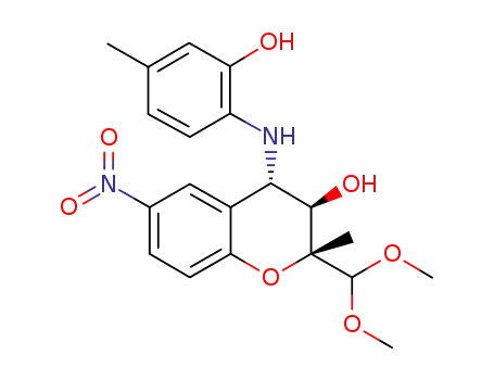 2H-1-Benzopyran-3-ol,
2-(dimethoxymethyl)-3,4-dihydro-4-[(2-hydroxy-4-methylphenyl)amino]-2
-methyl-6-nitro-, (2R,3R,4S)-