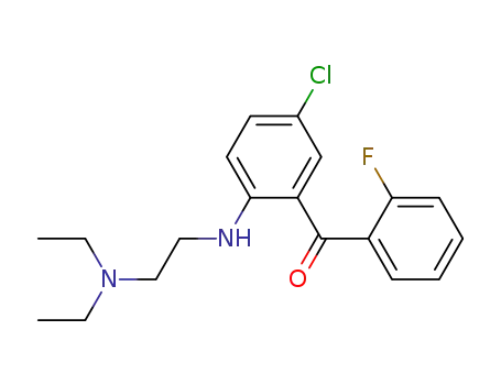 Molecular Structure of 36105-18-7 (Methanone,
[5-chloro-2-[[2-(diethylamino)ethyl]amino]phenyl](2-fluorophenyl)-)