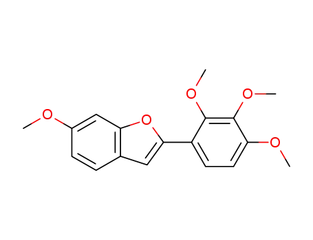 Molecular Structure of 10141-44-3 (Benzofuran, 6-methoxy-2-(2,3,4-trimethoxyphenyl)-)