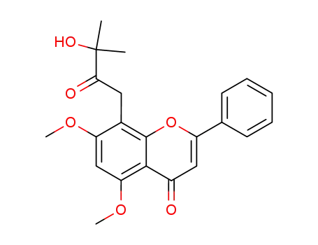 Molecular Structure of 42719-70-0 (4H-1-Benzopyran-4-one,8-(3-hydroxy-3-methyl-2-oxobutyl)-5,7-dimethoxy-2-phenyl-)