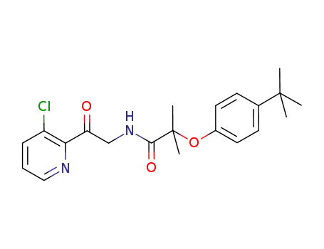 Molecular Structure of 876391-88-7 (Propanamide,
N-[2-(3-chloro-2-pyridinyl)-2-oxoethyl]-2-[4-(1,1-dimethylethyl)phenoxy]-
2-methyl-)