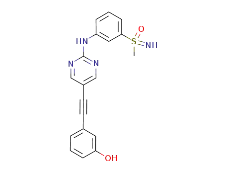 Molecular Structure of 1093847-94-9 (Phenol, 3-[2-[2-[[3-(S-methylsulfonimidoyl)phenyl]amino]-5-pyrimidinyl]ethynyl]-)