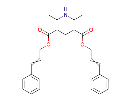 Molecular Structure of 57582-55-5 (3,5-Pyridinedicarboxylic acid, 1,4-dihydro-2,6-dimethyl-,
bis(3-phenyl-2-propenyl) ester)