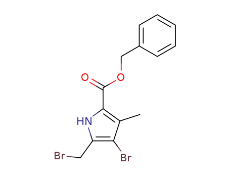 Molecular Structure of 6063-96-3 (1H-Pyrrole-2-carboxylic acid, 4-bromo-5-(bromomethyl)-3-methyl-,
phenylmethyl ester)