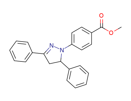 Molecular Structure of 10179-56-3 (Benzoic acid, 4-(4,5-dihydro-3,5-diphenyl-1H-pyrazol-1-yl)-, methyl
ester)