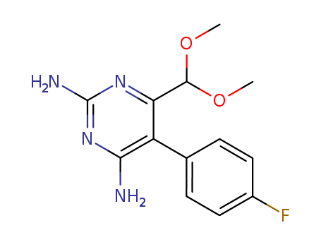 31349-28-7,6-(dimethoxymethyl)-5-(4-fluorophenyl)pyrimidine-2,4-diamine,4-Pyrimidinecarboxaldehyde,2,6-diamino-5-(p-fluorophenyl)-, dimethyl acetal (8CI); NSC 153731