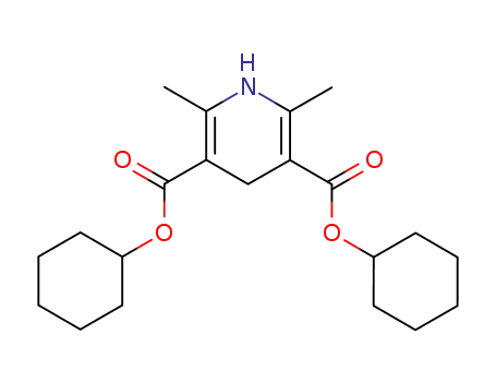 Molecular Structure of 57582-49-7 (3,5-Pyridinedicarboxylic acid, 1,4-dihydro-2,6-dimethyl-, dicyclohexyl
ester)