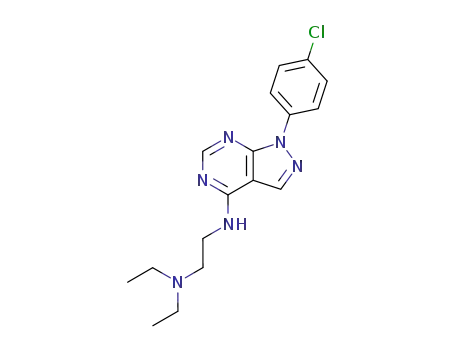 Molecular Structure of 5334-60-1 (1,2-Ethanediamine,N2-[1-(4-chlorophenyl)-1H-pyrazolo[3,4-d]pyrimidin-4-yl]-N1,N1-diethyl-)