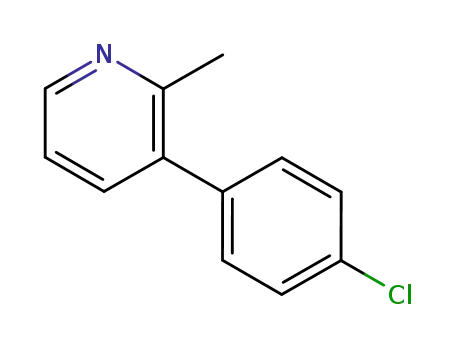 Molecular Structure of 61704-25-4 (Pyridine, 3-(4-chlorophenyl)-2-methyl-)