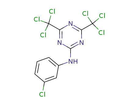 Molecular Structure of 30356-52-6 (N-(3-chlorophenyl)-4,6-bis(trichloromethyl)-1,3,5-triazin-2-amine)
