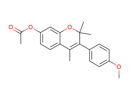 Molecular Structure of 5188-53-4 (3-(4-methoxyphenyl)-2,2,4-trimethyl-2H-chromen-7-yl acetate)
