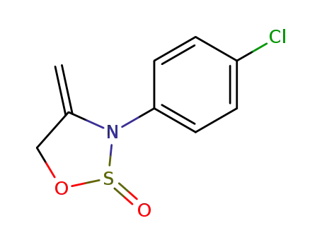 Molecular Structure of 60839-89-6 (1,2,3-Oxathiazolidine, 3-(4-chlorophenyl)-4-methylene-, 2-oxide)