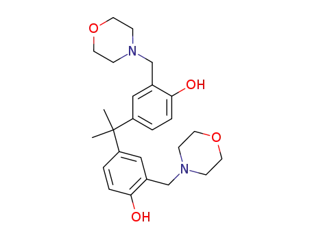 Molecular Structure of 3541-25-1 (Phenol,4,4'-(1-methylethylidene)bis[2-(4-morpholinylmethyl)-)