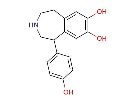 Molecular Structure of 102430-68-2 (1H-3-Benzazepine-7,8-diol, 2,3,4,5-tetrahydro-1-(4-hydroxyphenyl)-)