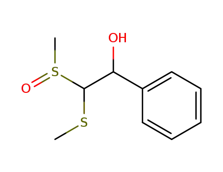 Molecular Structure of 38968-59-1 (Benzenemethanol, a-[(methylsulfinyl)(methylthio)methyl]-)