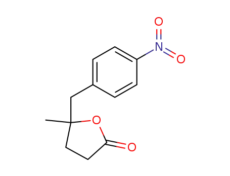Molecular Structure of 61477-79-0 (2(3H)-Furanone, dihydro-5-methyl-5-[(4-nitrophenyl)methyl]-)