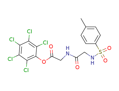 Glycine,N-[N-[(4-methylphenyl)sulfonyl]glycyl]-, pentachlorophenyl ester (9CI) cas  57066-12-3
