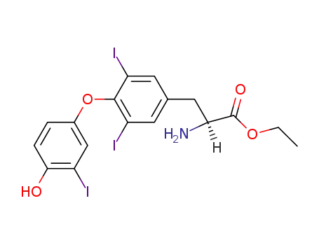 Molecular Structure of 3005-97-8 (L-Tyrosine, O-(4-hydroxy-3-iodophenyl)-3,5-diiodo-, ethyl ester)
