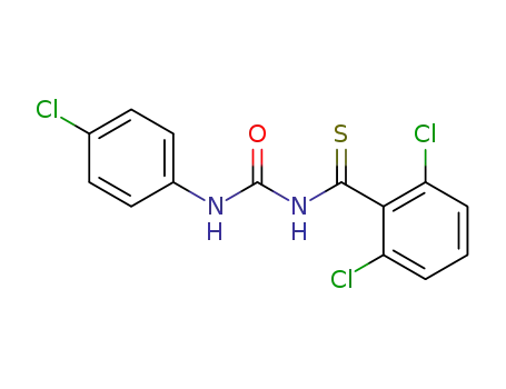 Molecular Structure of 60230-25-3 (Benzenecarbothioamide,
2,6-dichloro-N-[[(4-chlorophenyl)amino]carbonyl]-)