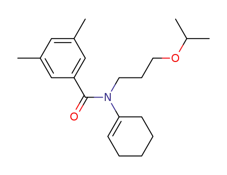 Molecular Structure of 60514-78-5 (Benzamide,
N-1-cyclohexen-1-yl-3,5-dimethyl-N-[3-(1-methylethoxy)propyl]-)
