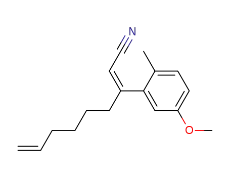 Molecular Structure of 62562-41-8 (2,8-Nonadienenitrile, 3-(5-methoxy-2-methylphenyl)-, (Z)-)