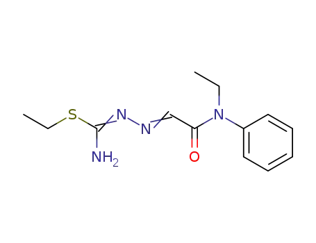 Molecular Structure of 57989-23-8 (Hydrazinecarboximidothioic acid,
[2-(ethylphenylamino)-2-oxoethylidene]-, ethyl ester)